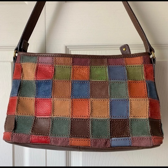 leather patchwork shoulder bag